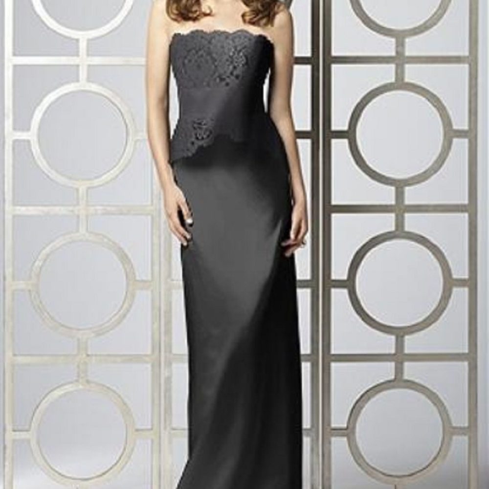 Dessy 2849....Full Length, Formal Strapless Dress...Black...Size 4....NWT